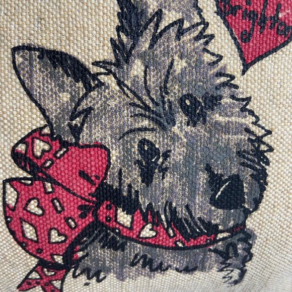 Brighton Beige Canvas Crossbody Bag Yorkie Scottie Purse Y2K Vintage Handbag - Picture 8 of 12